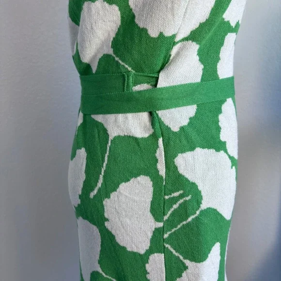 Diane von Furstenberg Target Green Ginkgo Leaf Wrap Sweater Tunic Sz Medium DVF - Picture 4 of 16